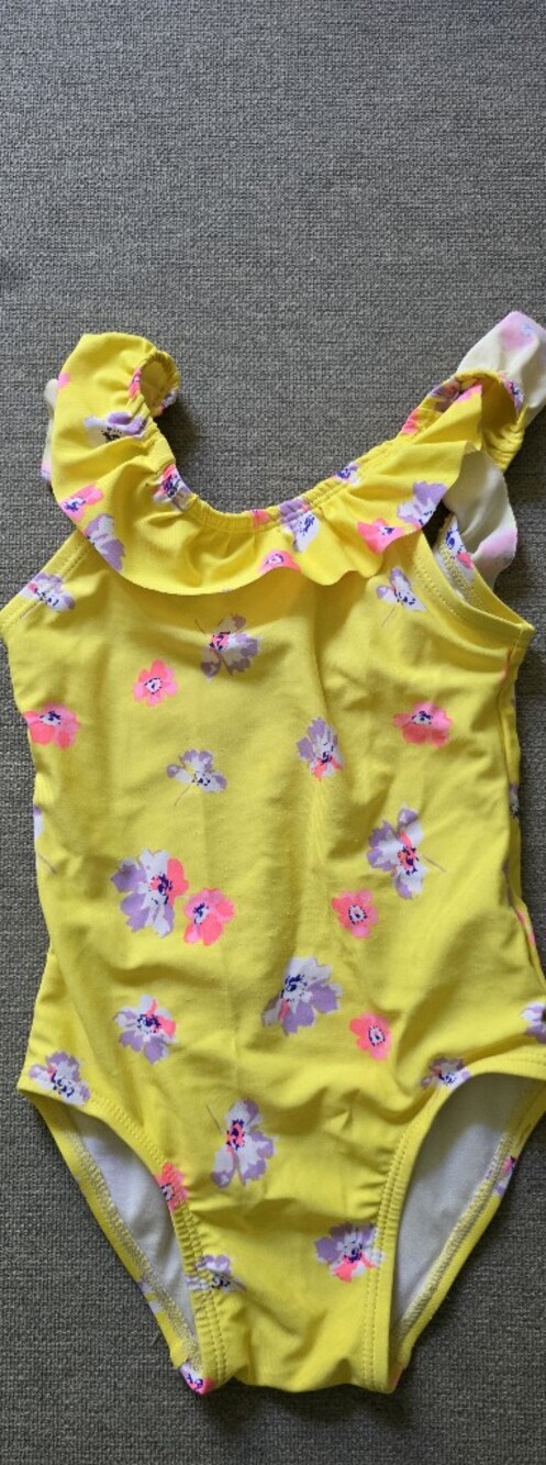 Old Navy Yellow Floral Ruffle-Strap Tank Top